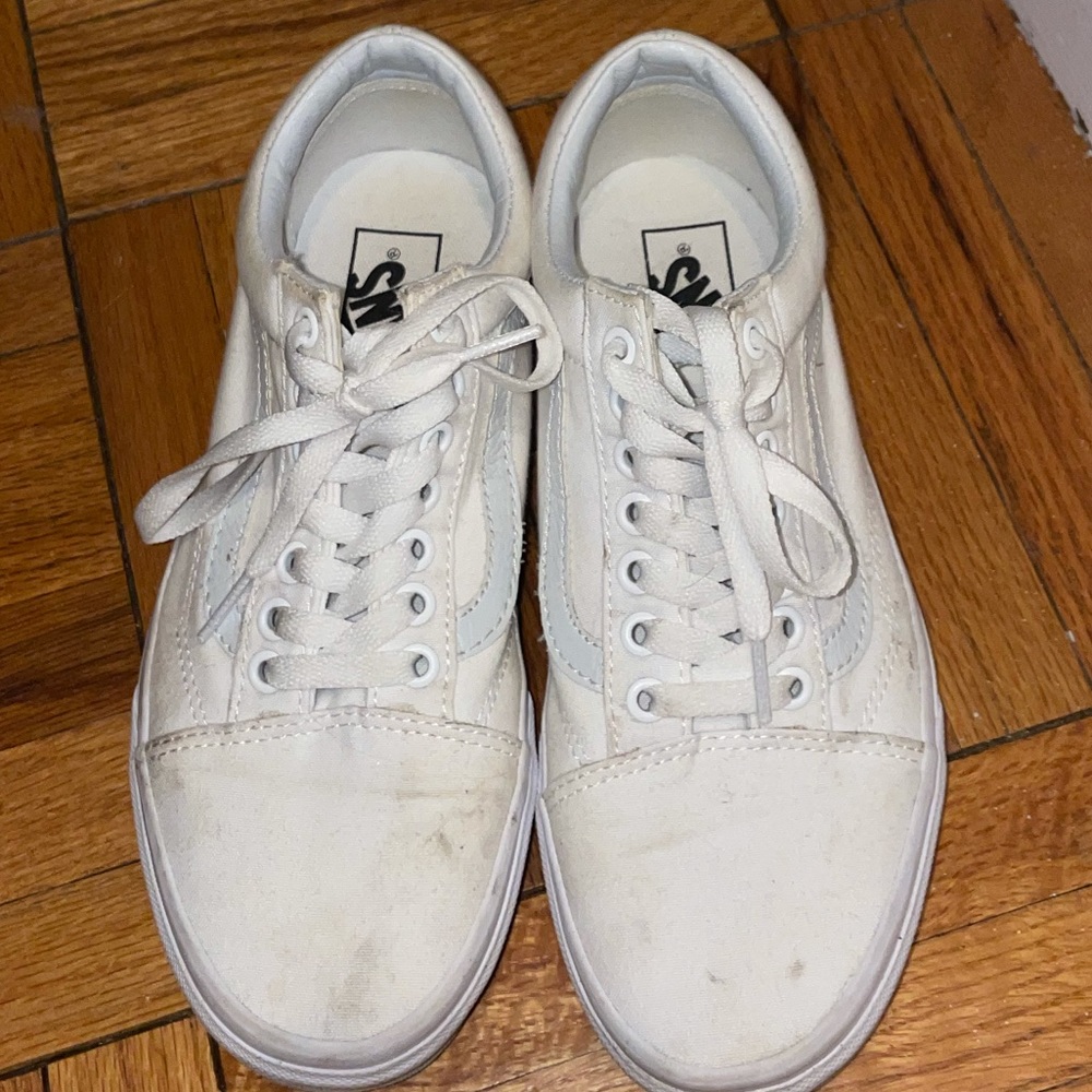 White Low Top Vans